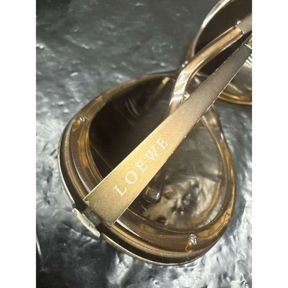 Loewe Authentic Oversized Round Sunglasses Gold Womens SLW249 COL.8D9‎